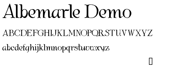 Albemarle Demo font